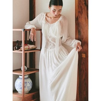 가니송 Bridal Nabi Corset Chiffon Dress_white