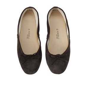 Porselli Suede Leather Flat shoes_Dark Brown