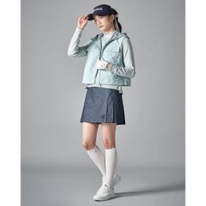 SS24 여성 봄 안감형 후드 베스트 - 라이트 그린 (BJ4236A03L)