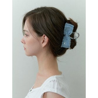 카인더베이비 vintage denim ribbon silver claw - light blue