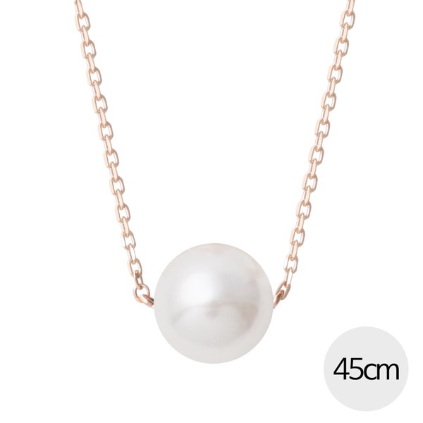 14K Gold 데일리 진주 8mm 로즈골드 심플 금 목걸이 45cm