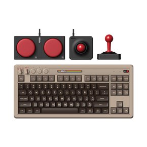 【해외직구】 8BITDO 레트로 기계식 키보드 2세대 C64 에디션 슈퍼 버튼 조이스틱 증정