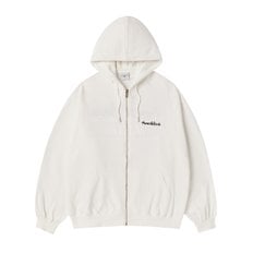 SCRIPT CHAIN NEEDLEWORK HOODIE ZIP UP  CREAM 스크립트체인니들워크 집업 크림