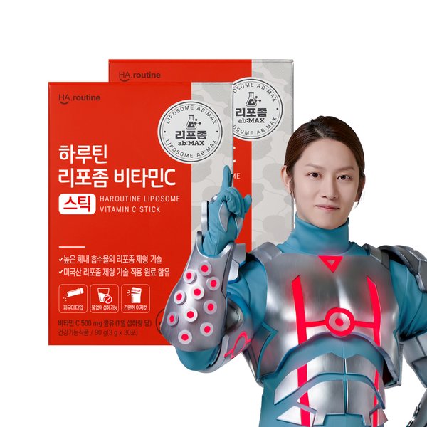 [~3/25 사은품증정]하루틴 리포좀 비타민C 분말 스틱 3g x 30포 x 2개 (2개월분) / 리포조말, 물에 타먹는 비타민C