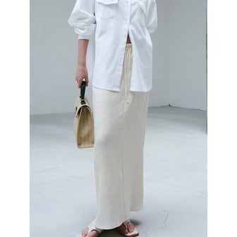아티너리 CRINKLE LONG SKIRT_IVORY