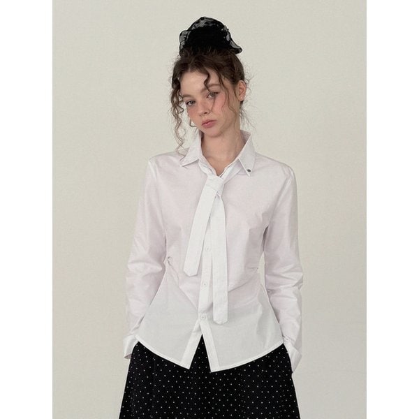 롤로 슬림 핀턱 긴팔 셔츠(스트랩set)