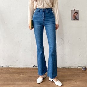 제이지컴퍼니 여성 쫀득 편안한 데님 롱기장 하이 와이드핏 부츠컷 청바지 팬츠