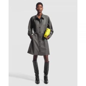 5020361 COS Herringbone Wool-Blend Shirt Dress - AU Exclusive Capsule Grey Dark RL, KY, AU