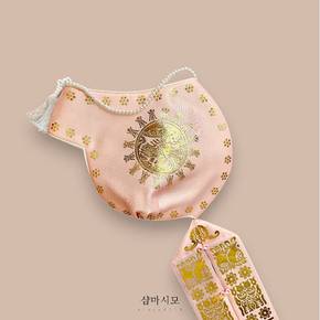 여아한복 모자 고급 전통 금박 도투락 조바위 분홍