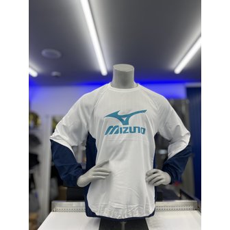 미즈노 [여주점] 32YE5A43 스트라이프 우븐 피스테 STRIPE ROUND NECK PISTE 긴팔티 2C