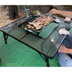 습기에강한 접이식 경량 스틸 캠핑 화로 테이블 (94x64cm) 외부 야외 작업용 식탁