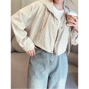 크롭 후드넥 캐쥬얼 데일리 긴팔 자켓  WIBAJK016 _P356437084