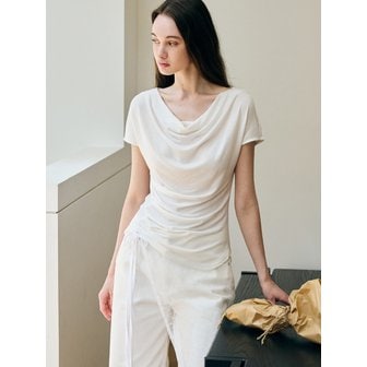 드로우핏 우먼 언발란스 턱 드레이피 티셔츠 [3COLORS]