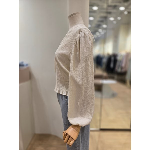 [부산점] 레이스 브이넥 스모킹 블라우스(PR2WB00882)