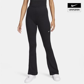 나이키 우먼스 나이키 스포츠웨어 칠 니트 타이트 미니 립 플레어 레깅스 NIKE FQ2114-010