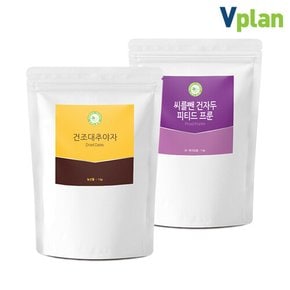 브이플랜 건 말린 대추야자 1kg+푸룬 건자두 프룬 1kg