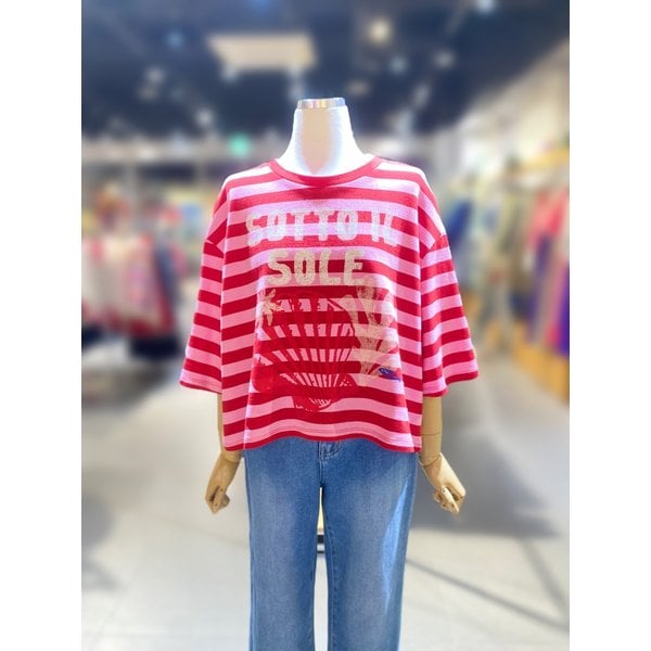 [여주점] 스트라이프 프린팅 티셔츠 (BATSB1631)