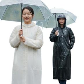 [이거찜] 탄탄 방수 레인코트 남녀공용 롱기장 후드 우비 데일리 아웃도어 (S47551732)