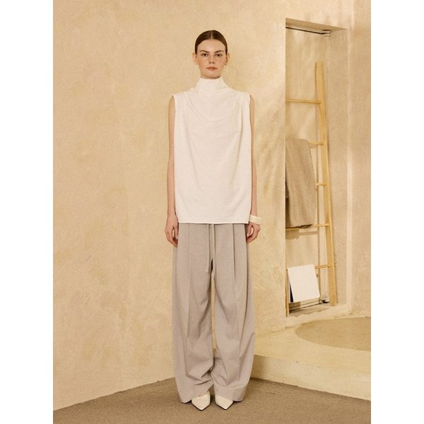 Drawstring Wide Pants Cool Grey