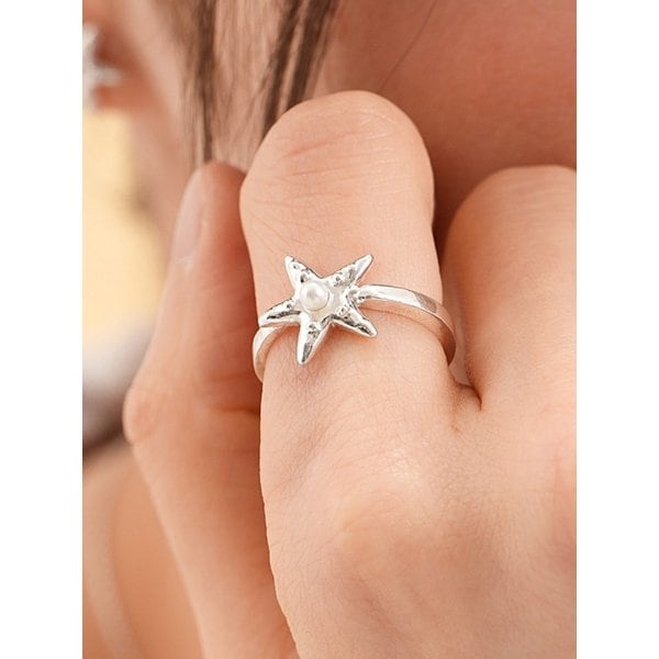 925silver Moonlight starfish Ring