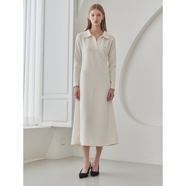 [리퍼브]Slim Fit Collar Dress - Ivory