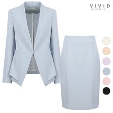 VIVID SET 여성 파스텔 정장자켓+스커트 세트