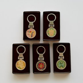 한국전통 금장,펄 열쇠고리 5종 세트 풀턴방식 키링 외국인선물 기념품