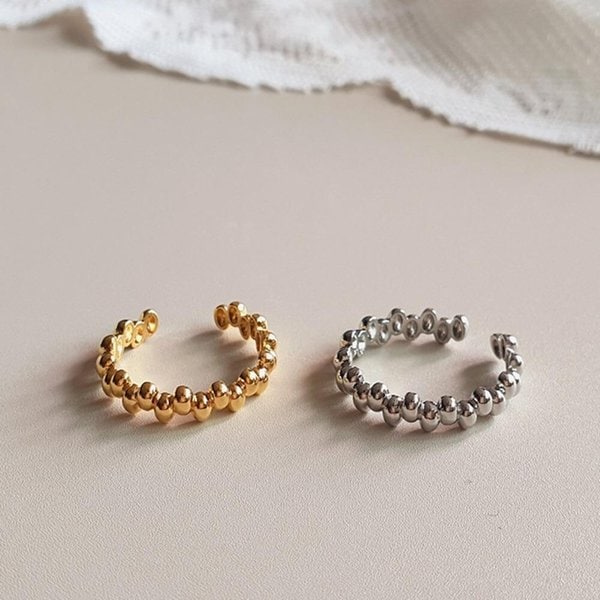 [옷자락] 여성 비즈 오픈링 조절 가능한 레이어드 링