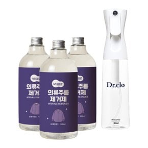 의류 주름 제거제 리필 500ml 3개+스프레이 세트/탈취/주름제거/섬유탈취제