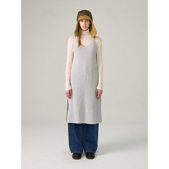헌치 Teticulated Tissue Long Knit Dress (2color)