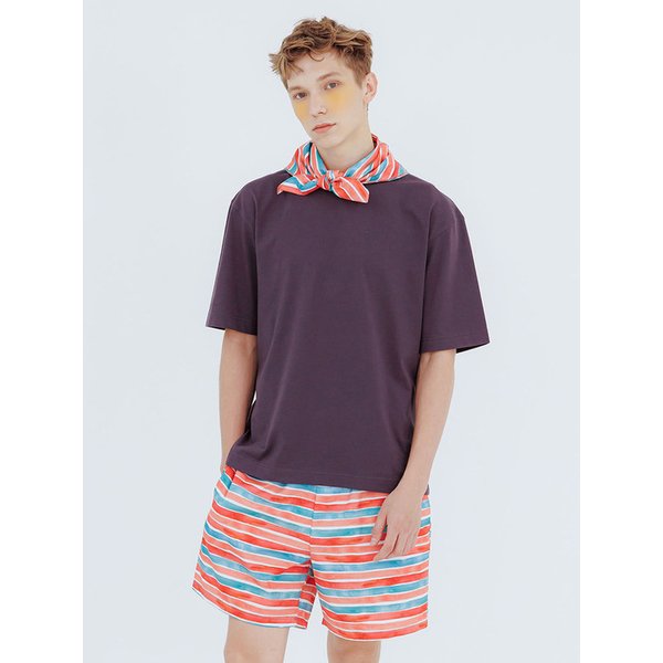 남자 비치 스트라이프 티셔츠 팬츠 셋업 SMKFA402