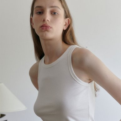 [20% 할인가 판매] Round Rib Sleeveless (White)