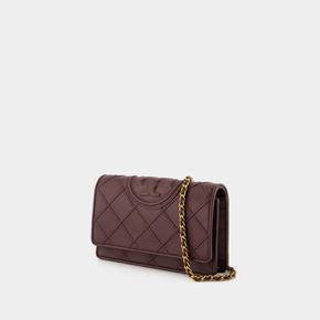 [해외배송] 플레밍 소프트 지갑 온 체인 TORY BURCH 레더 브라운 138853-604 B0731456822