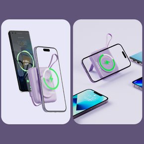 1+1 대용량 맥세이프 무선 고속충전 보조배터리 10000mah PD 22.5W C타입
