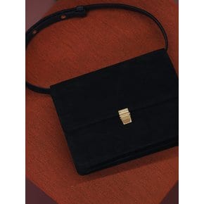 talia slim box bag (suede black)