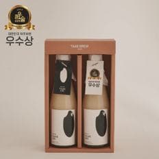 전통주 선물세트 탁100 내추럴 375ml 10.5% 2병 탁브루 선물 패키지