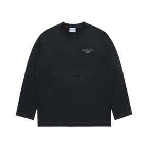 BASIC LOGO NEEDLEWORK LONG SLEEVE T-SHIRT BLACK 베이직니들워크 긴팔 블랙 LSLBAN-BLK