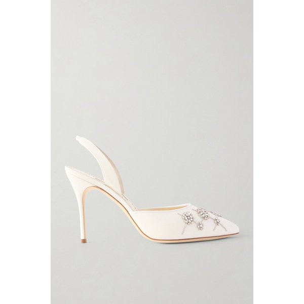 랄린 90 크리스탈 장식 크레이프 드 신 슬링백 펌프스 46376663162937205