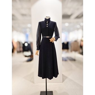 아이잗컬렉션 [파주점] [더아이잗컬렉션]트위드 배색 프릴넥 플레어 원피스 CR3A0OP011