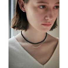 [925 silver] moc necklace + flat soir necklace (silver)