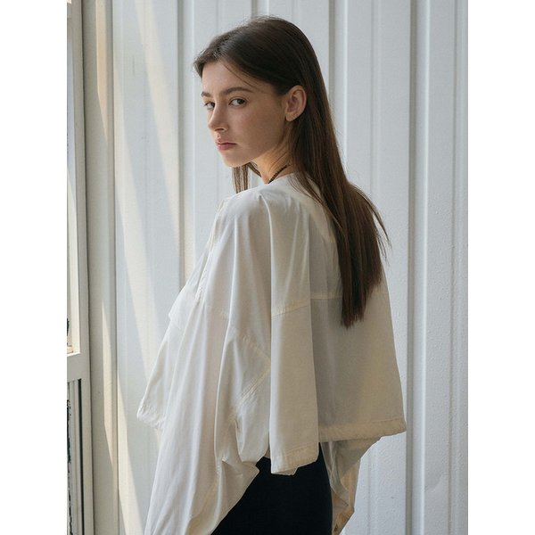 String Crop Zip-up_Ivory