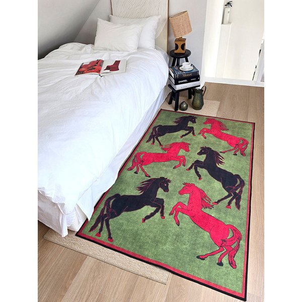 럭키 호스 아트 먼지없는 사계절 러그