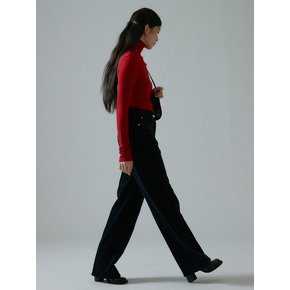 Corduroy Wide Pants-navy