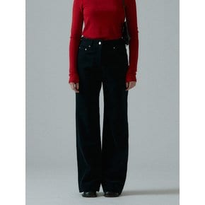 Corduroy Wide Pants-navy