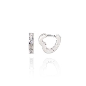 Pave Setting Heart Silver Earring Ie342 [Silver]