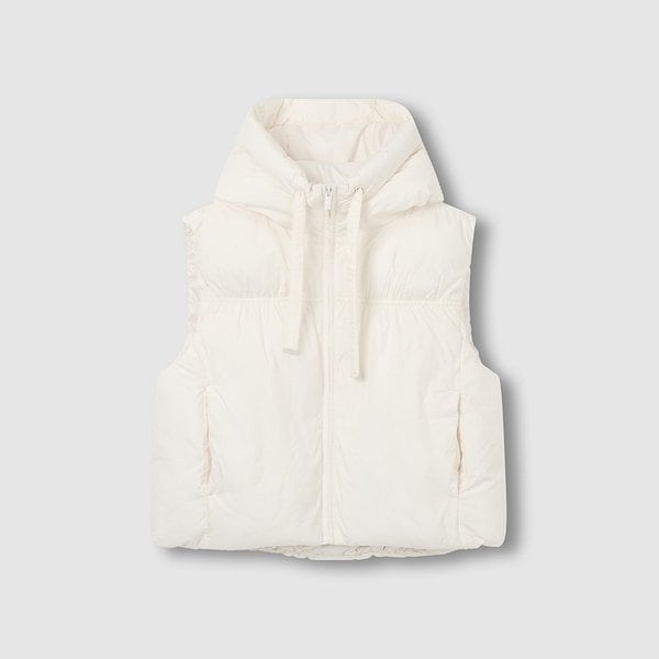 여 루즈핏 미디엄 다운필 후드 베스트 J106101010006