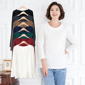 엄마옷 7컬러 무지라운드 긴팔티셔츠 12SDF8990 중년여성/50대/60대/70대/빅사이즈/할머니옷