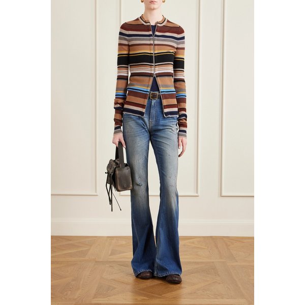 멀티 스트라이프 리브 울 가디건 46376663162964237