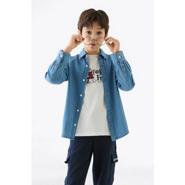 타미힐피거키즈 25S/S T42F0HSH110BT1  데님 샴브레이 셔츠