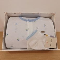 [25S/S출산선물]WH)블루비트인견우주복&파인애플발목양말세트(35370-041-19*35114-815-04)